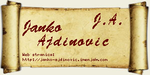 Janko Ajdinović vizit kartica